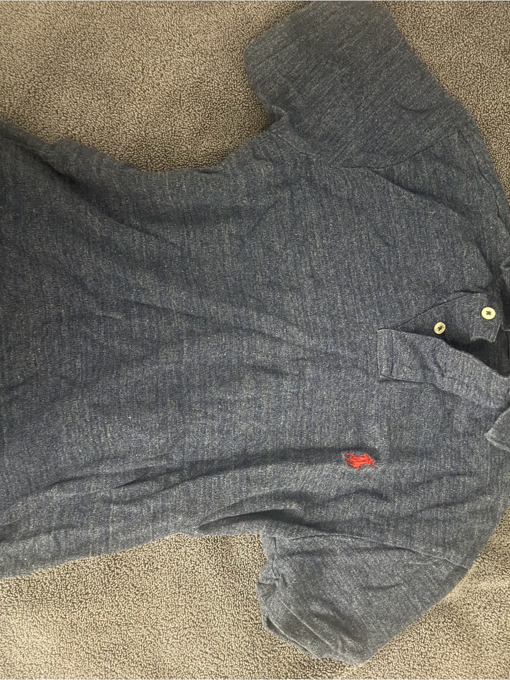 Polo by Ralph Lauren Men's Heather Navy Polo with Red Pony